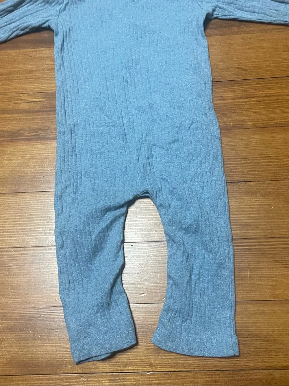 kate quinn Light Blue Ribbed Hooded Footie with Bear Ears Size 18-24 Months